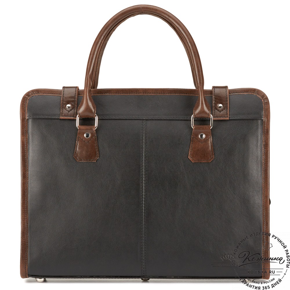 Кожаная деловая сумка "Юстин" (чёрная)