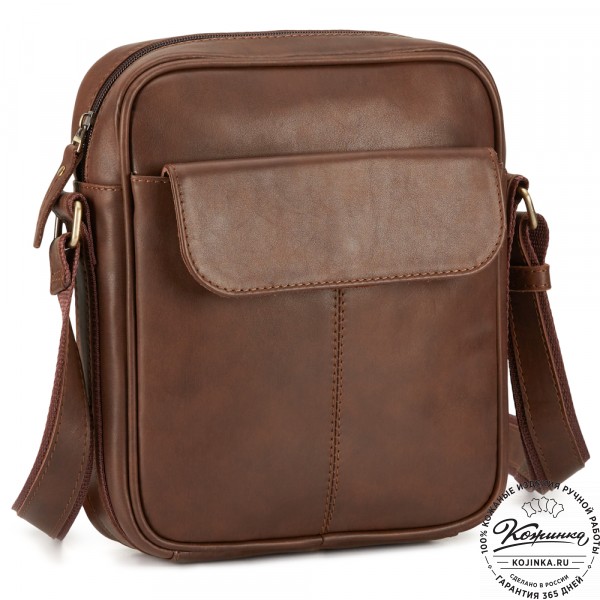 Кожаная сумка "Канада" (коричневая гладкая кожа). фото 1