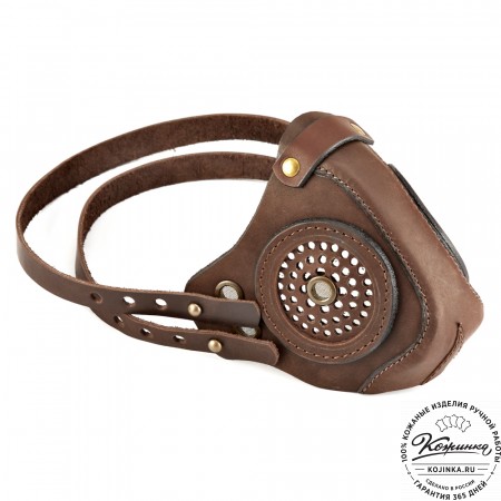 Кожаная маска Раптор (коричневая)