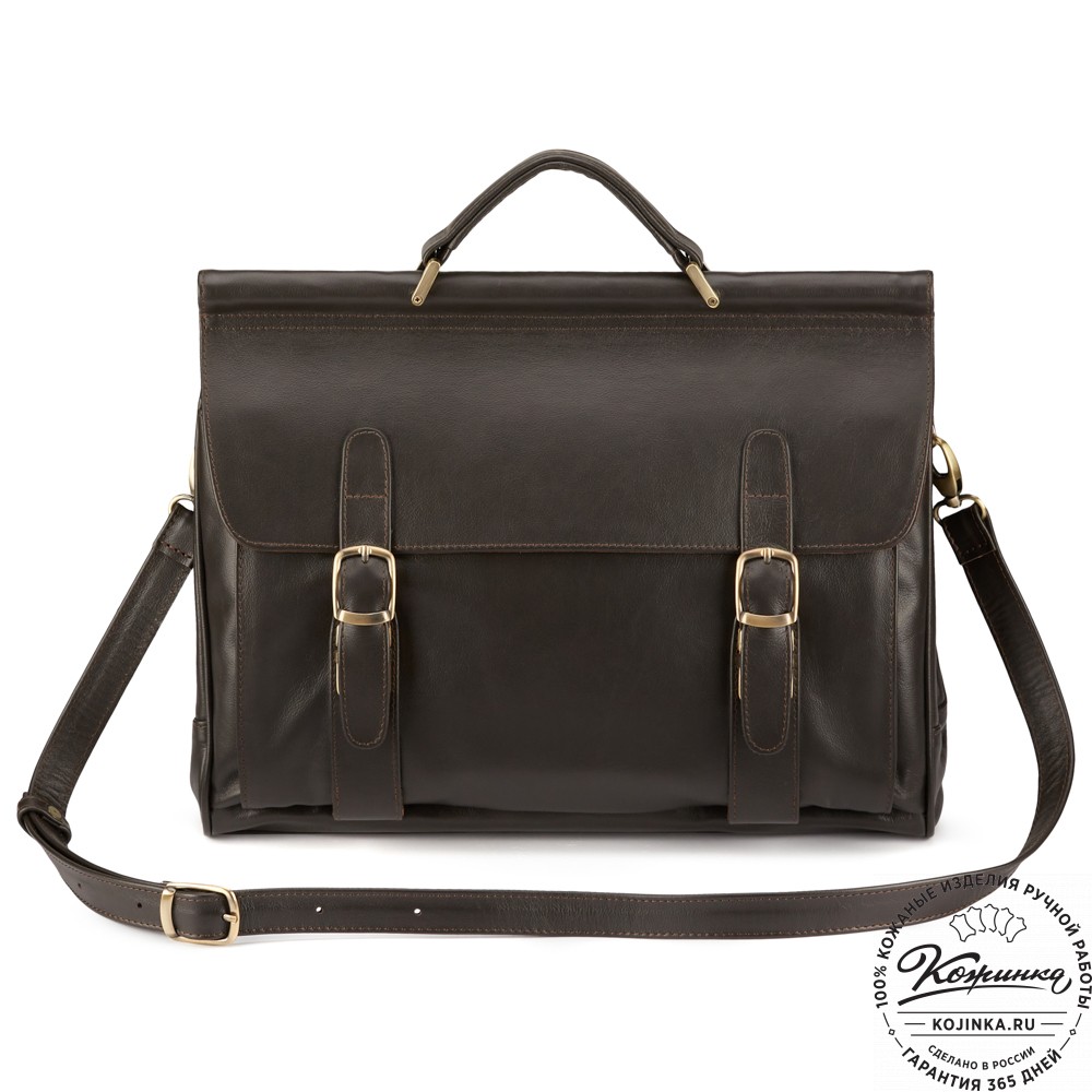 Кожаный портфель "Версаль" (тёмно-коричневый)