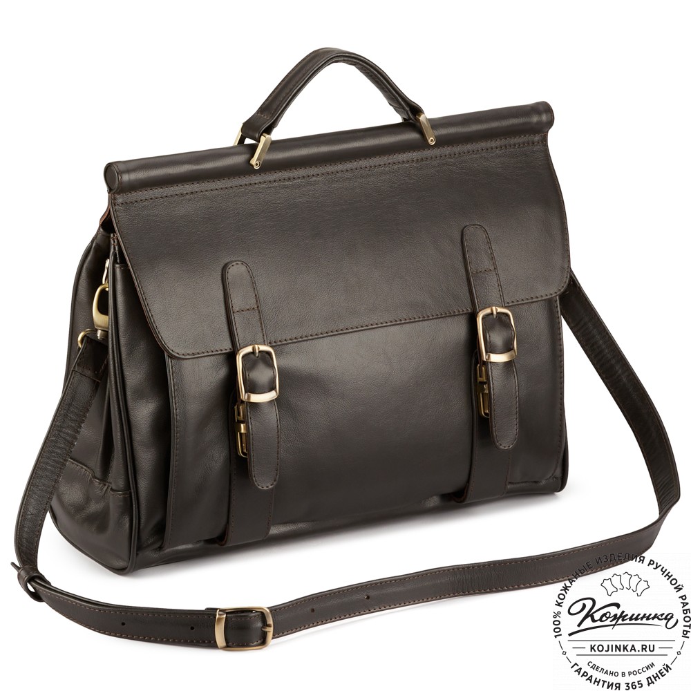 Кожаный портфель "Версаль" (тёмно-коричневый)