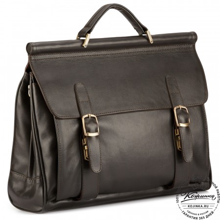 Кожаный портфель "Версаль" (тёмно-коричневый)