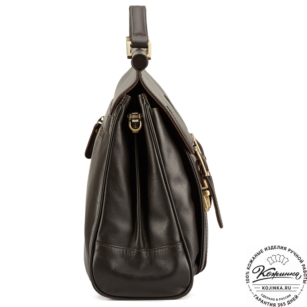 Кожаный портфель "Версаль" (тёмно-коричневый)