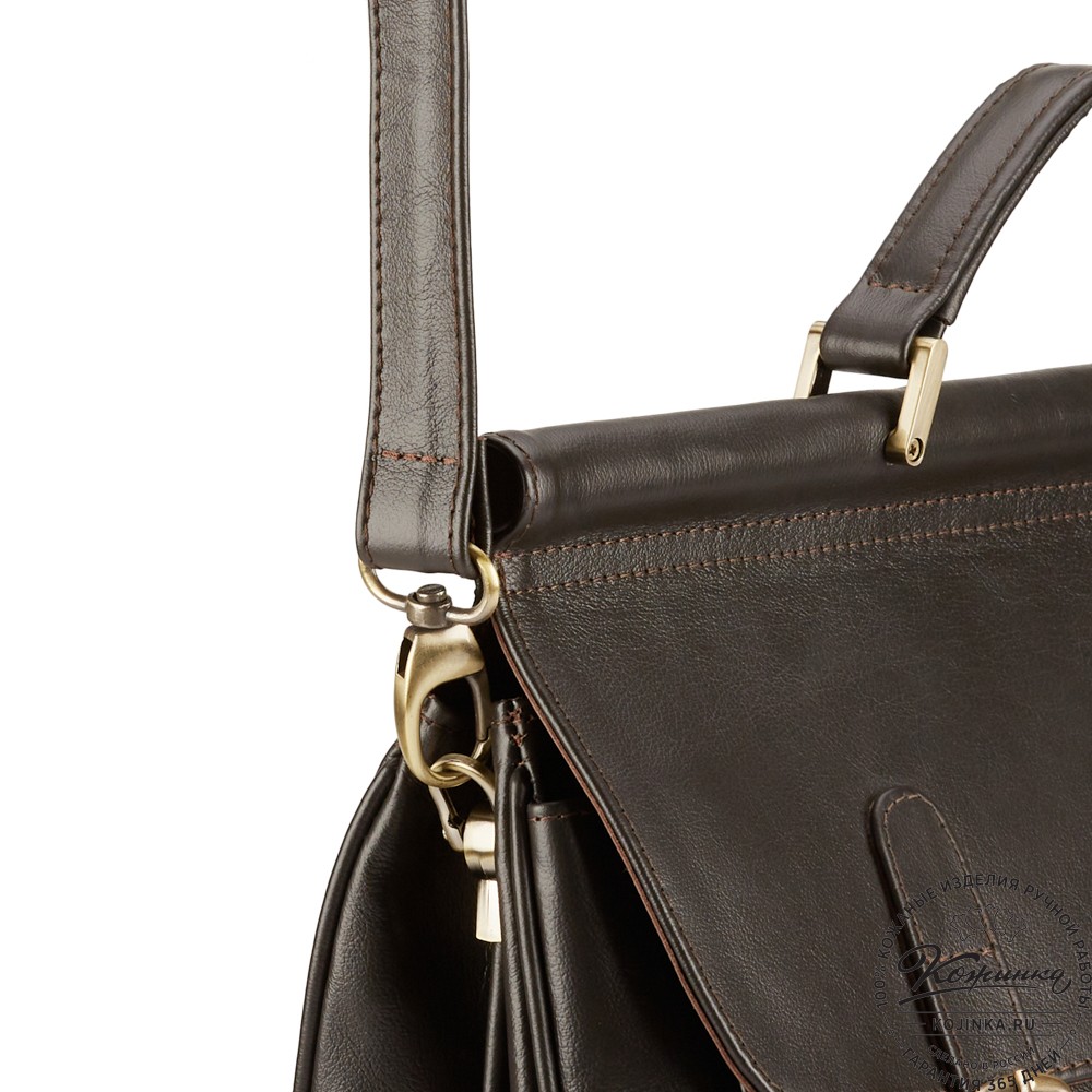 Кожаный портфель "Версаль" (тёмно-коричневый)