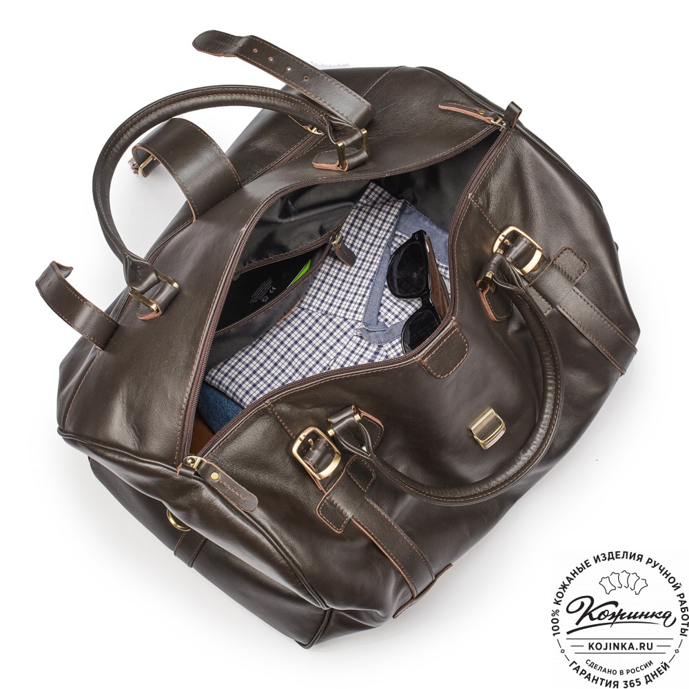 Кожаная дорожная сумка "Кордова" (коричневая)