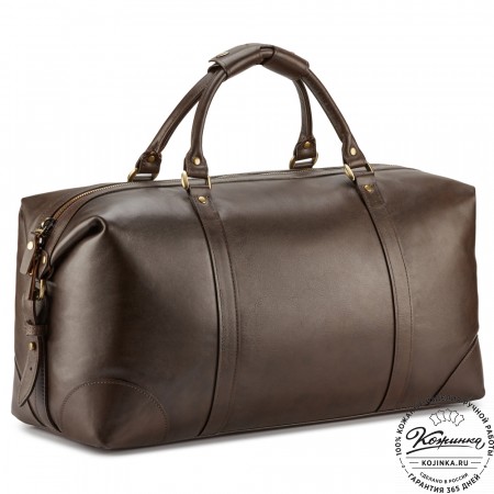 Кожаная дорожная сумка "Магнум" (коричневая гладкая кожа)
