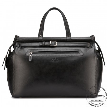 Кожаный дорожный саквояж "Сальери" (чёрный)