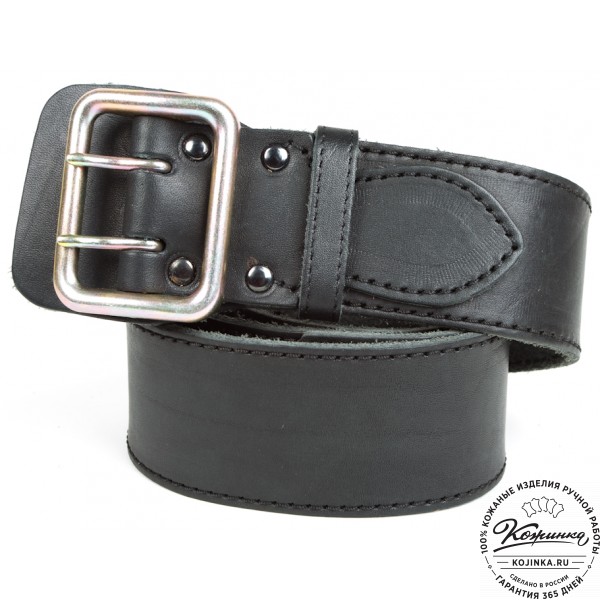 Кожаный ремень "Гренадёр" (чёрный). фото 1