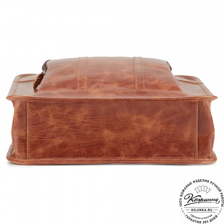 Кожаный рюкзак-сумка "Майкл" (рыжий антик)