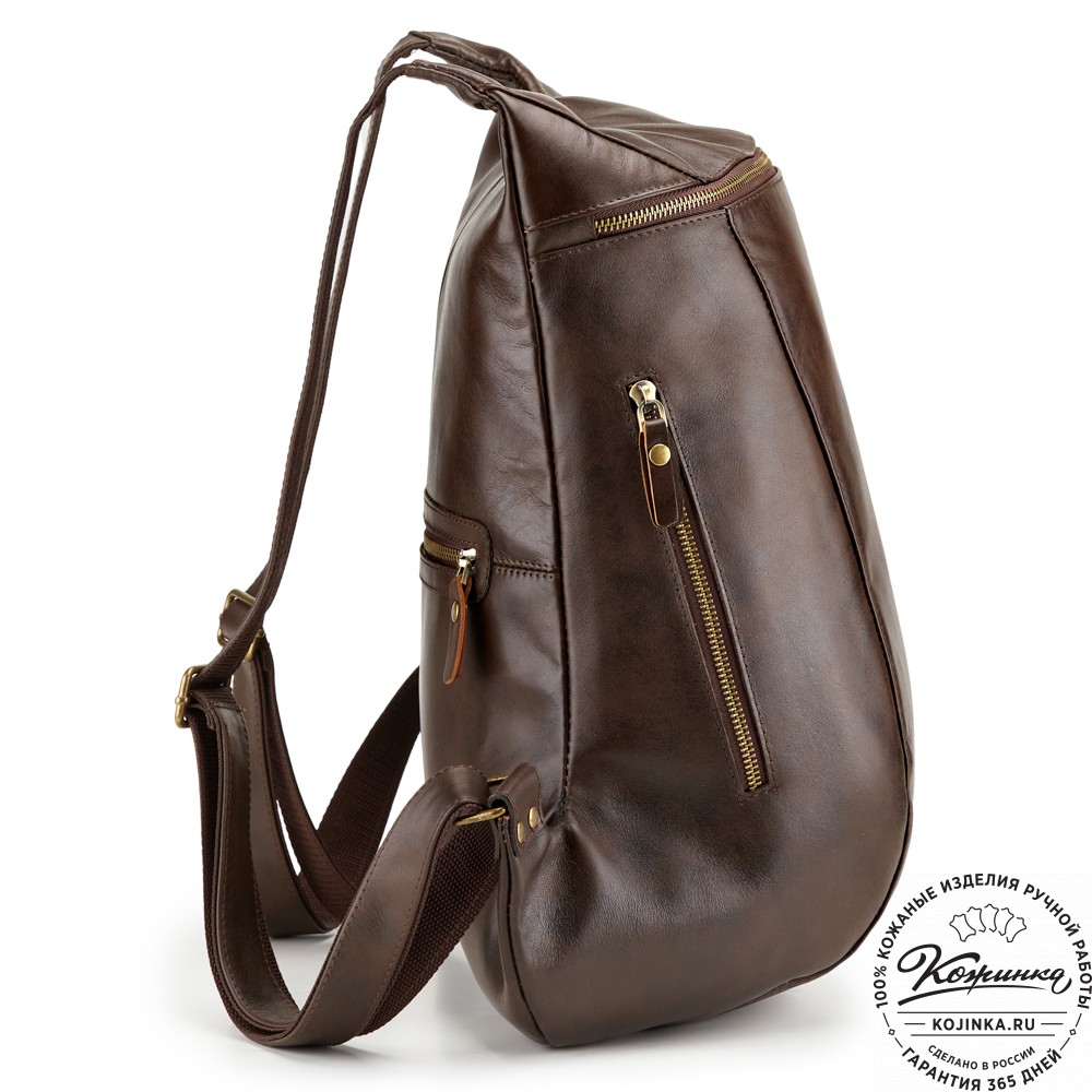 Кожаный рюкзак "Ургант" (коричневая гладкая кожа)