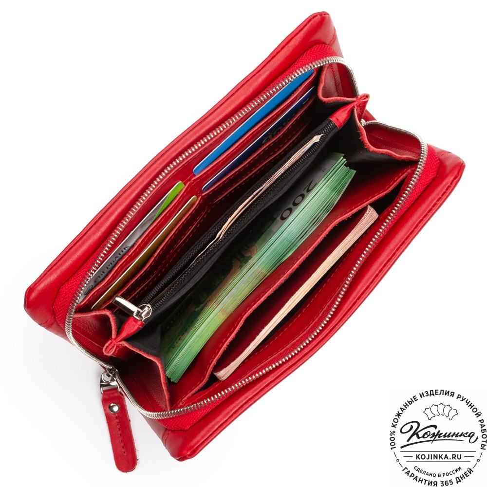 Кожаный клатч "Дарси" (красный)