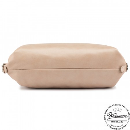 Женский кожаный рюкзак-сумка "Греция" (бежевая гладкая кожа)