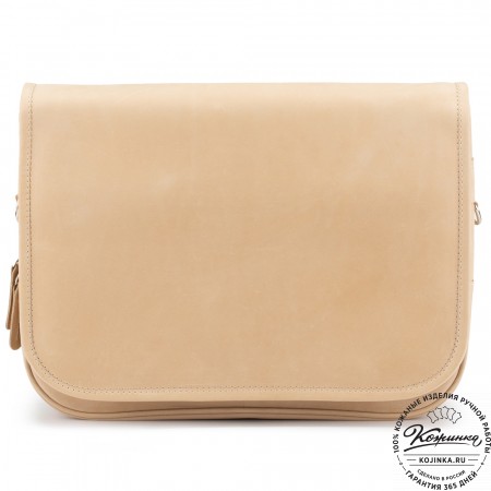 Кожаная сумка "Риана" (бежевый крейзи)