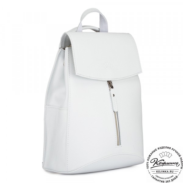 Женский кожаный рюкзак "Ассоль" (белый). фото 1