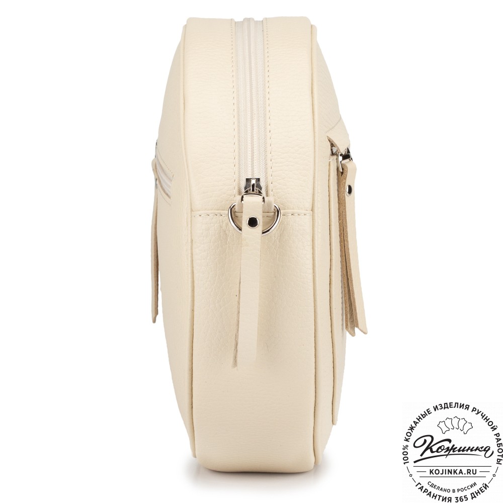 Женская кожаная сумка "Дарья" (бежевая)