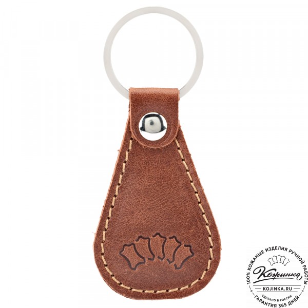 Кожаный брелок "Дельта" (коричневый). фото 1