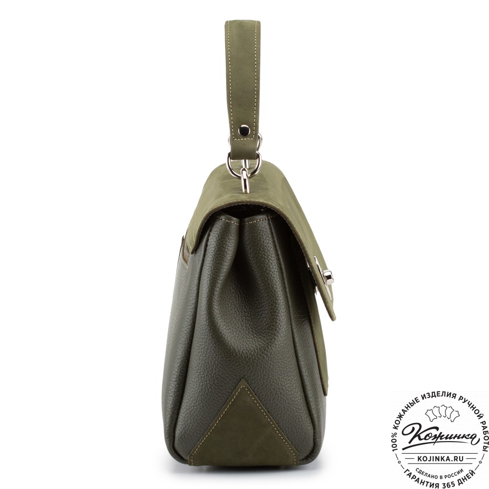 Женская кожаная сумка "Эстель" (хаки)