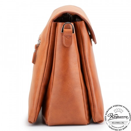 Кожаная женская сумка "Кейт" (рыжая)