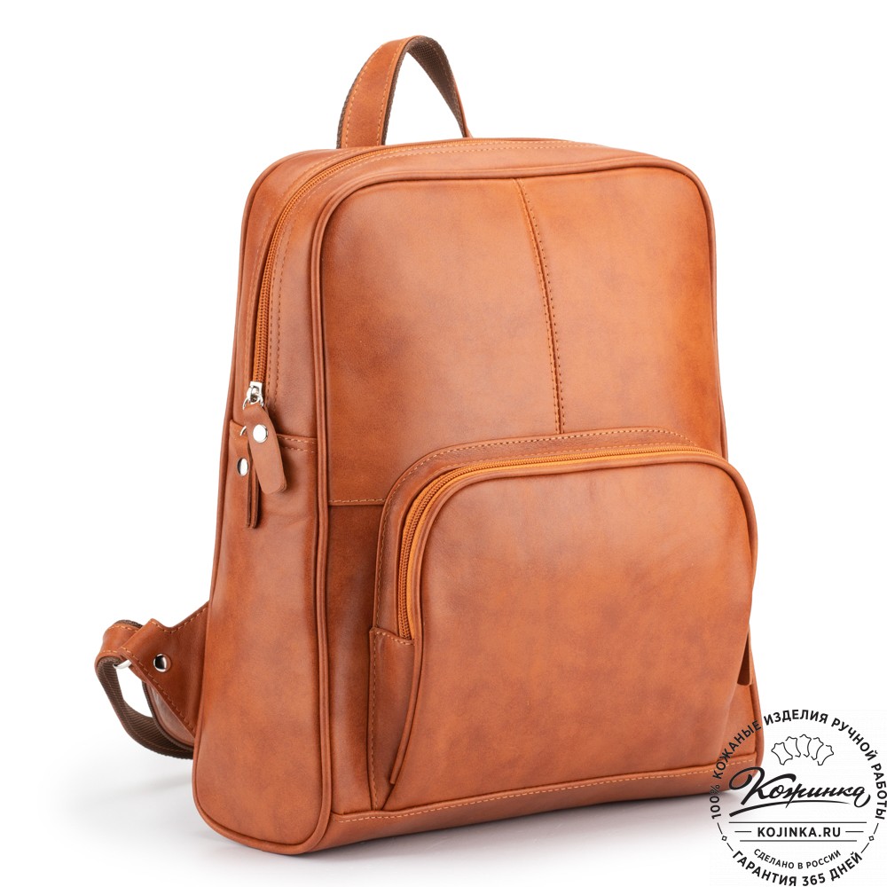 Кожаный рюкзак "Пандора" (рыжая гладкая кожа)