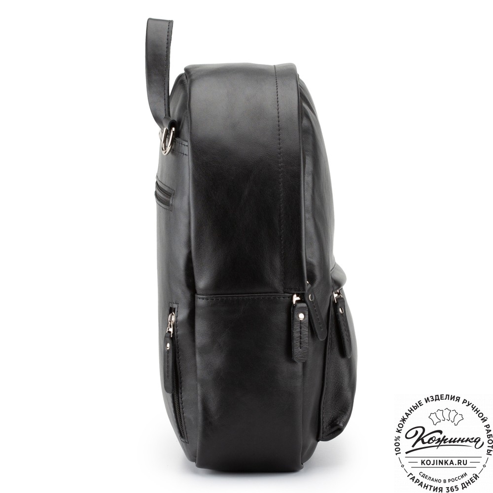 Кожаный рюкзак "Стефания" (чёрный)