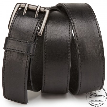 Кожаный ремень "Чарльз" (чёрный)