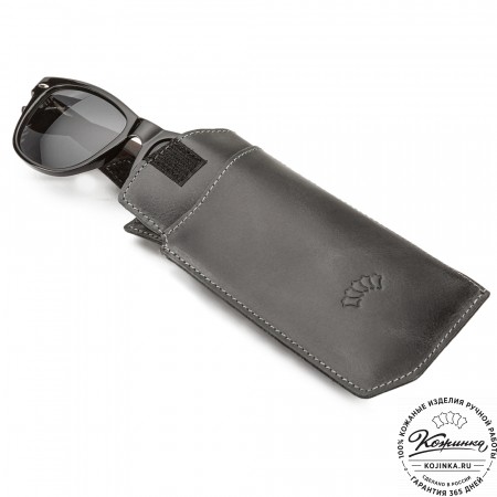 Кожаный футляр для очков "Египет" (чёрный)