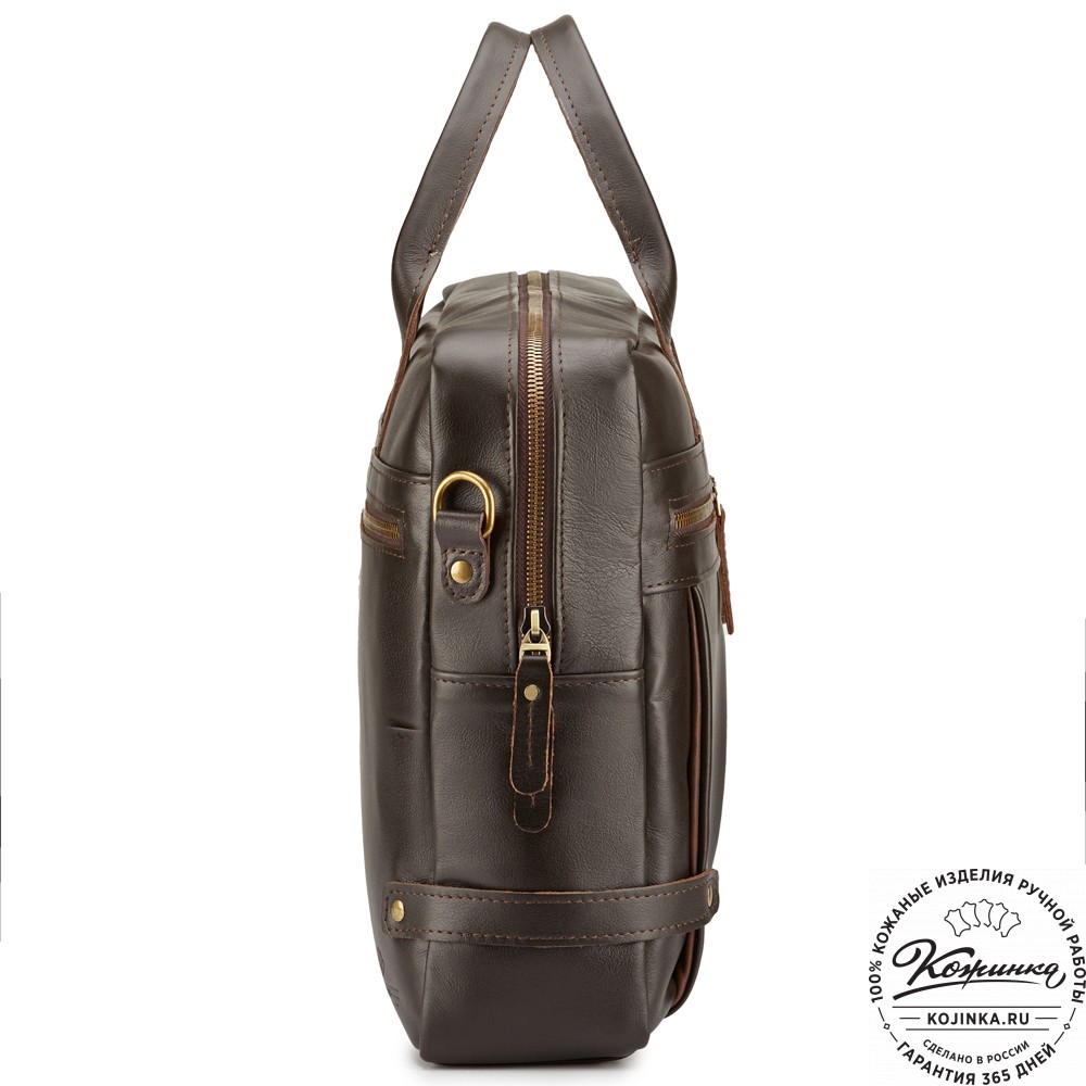 Кожаная деловая сумка "Роджер" (коричневая) 