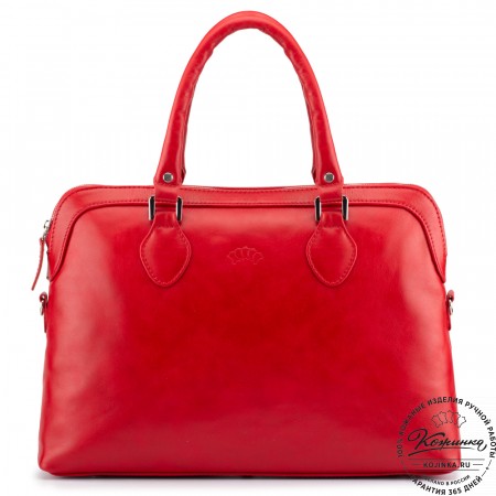 Женская кожаная сумка "Аврора" (красная гладкая кожа)