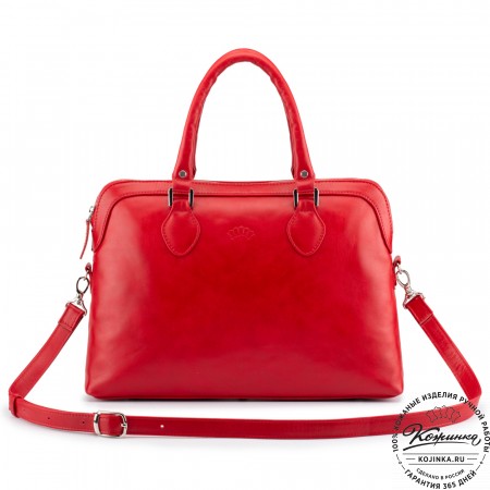 Женская кожаная сумка "Аврора" (красная гладкая кожа)