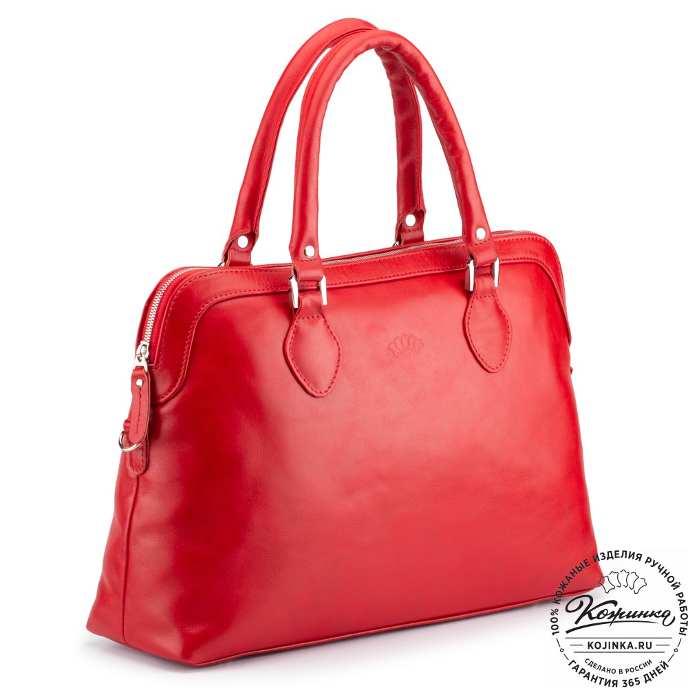 Женская кожаная сумка "Аврора" (красная гладкая кожа)