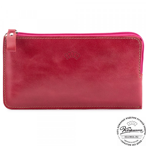 Кожаный клатч "Австрия" (красный) . фото 1