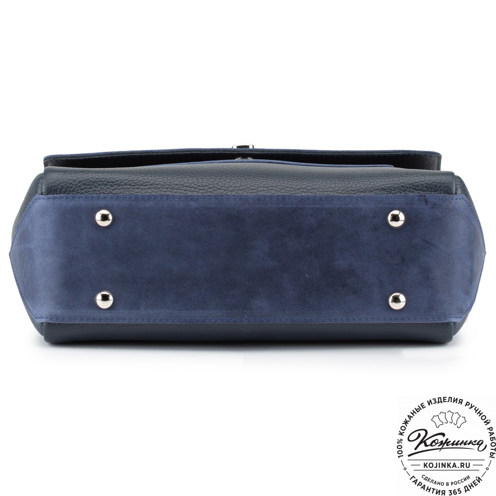 Женская кожаная сумка "Эстель" (синяя)