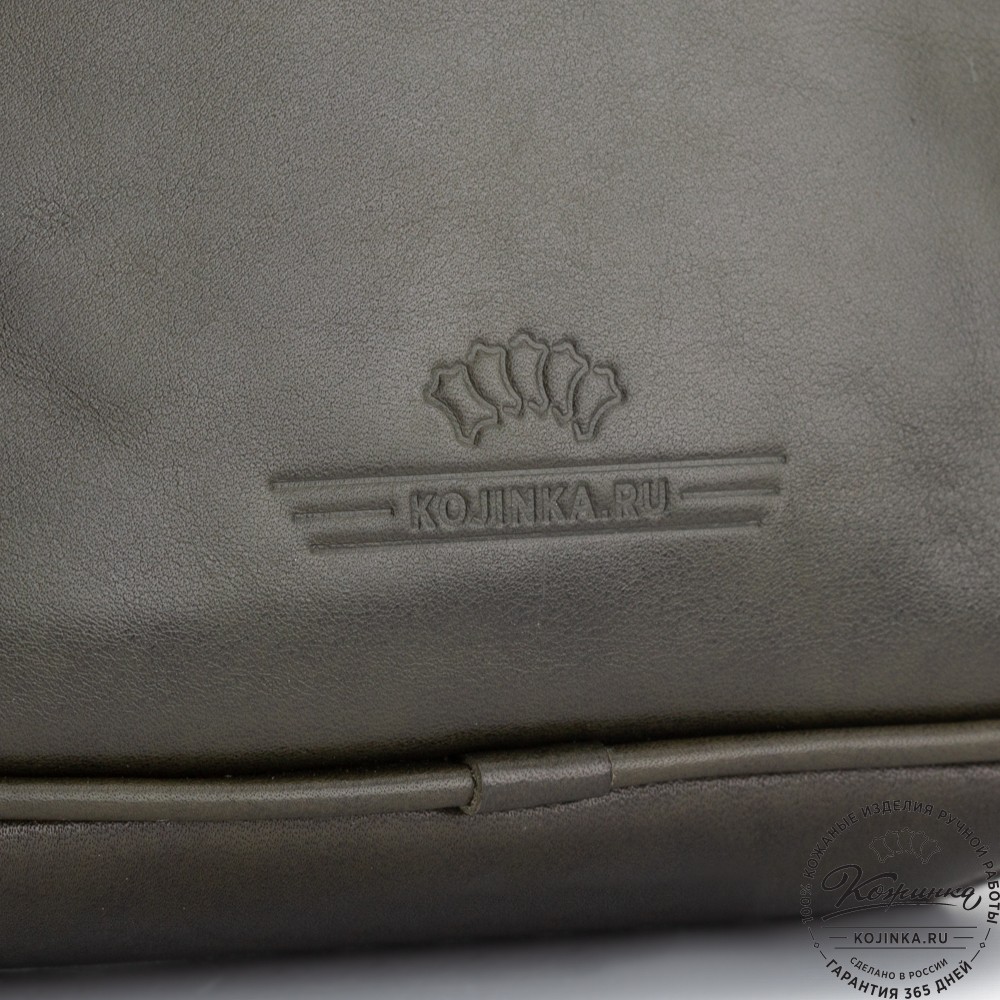 Кожаная сумка "Канада" (хаки гладкая кожа)