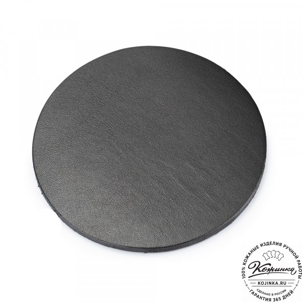 Кожаная подставка для стакана Костер - круг (чёрная). фото 1