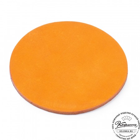 Кожаная подставка для стакана Костер - круг (рыжая)