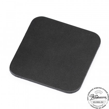 Кожаная подставка для стакана Костер - квадрат (чёрная)