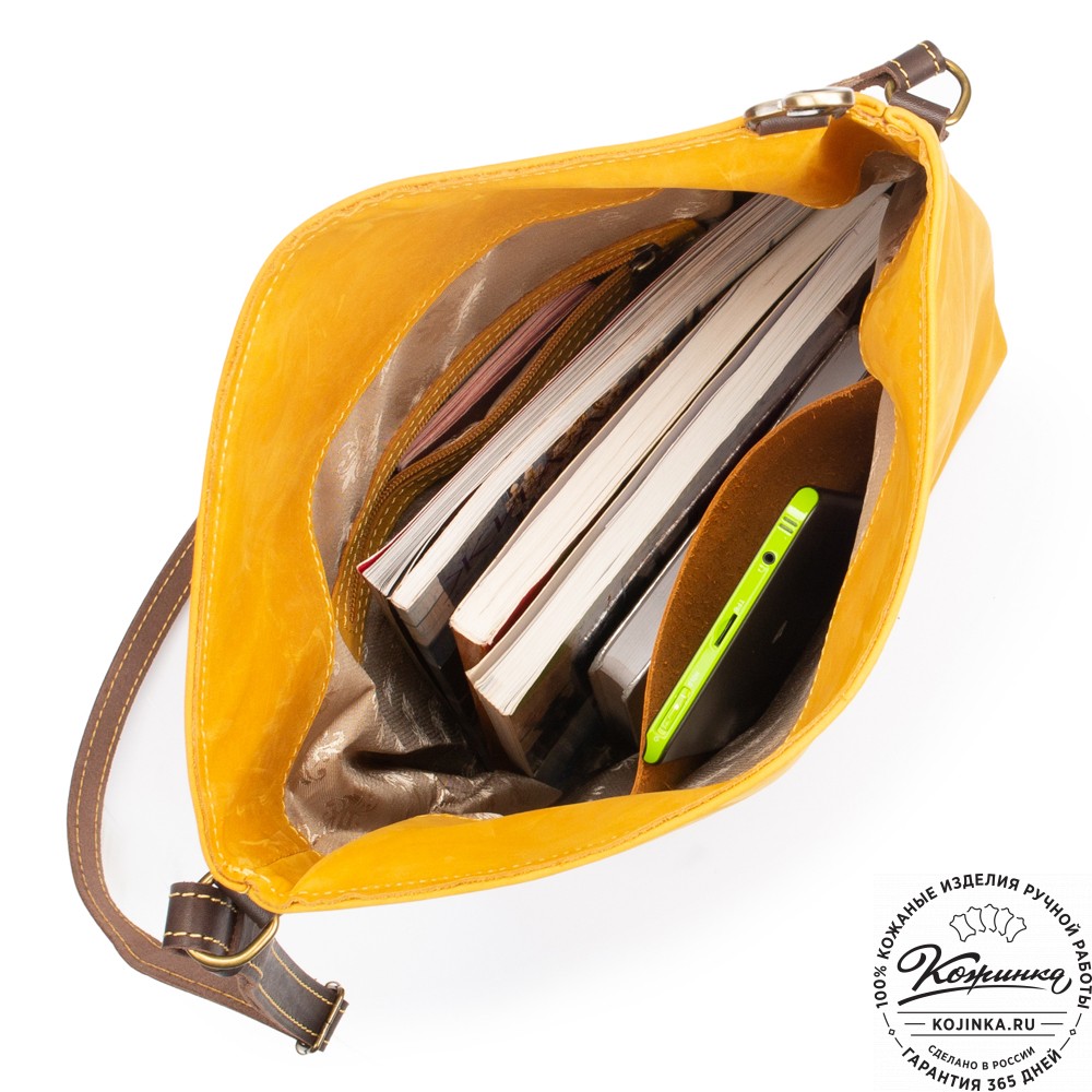 Кожаная сумка "Верона" (жёлтая)