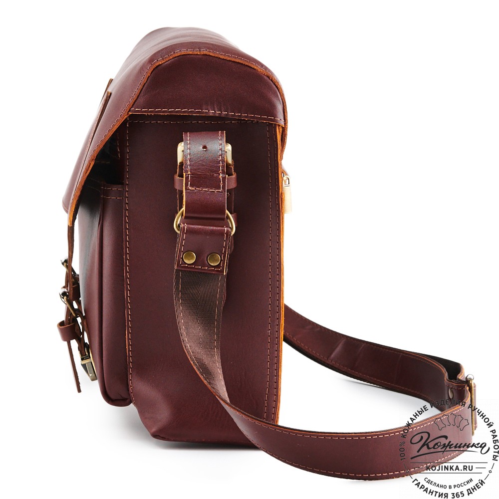 Кожаная сумка "Форман" (бордо-коричневый)