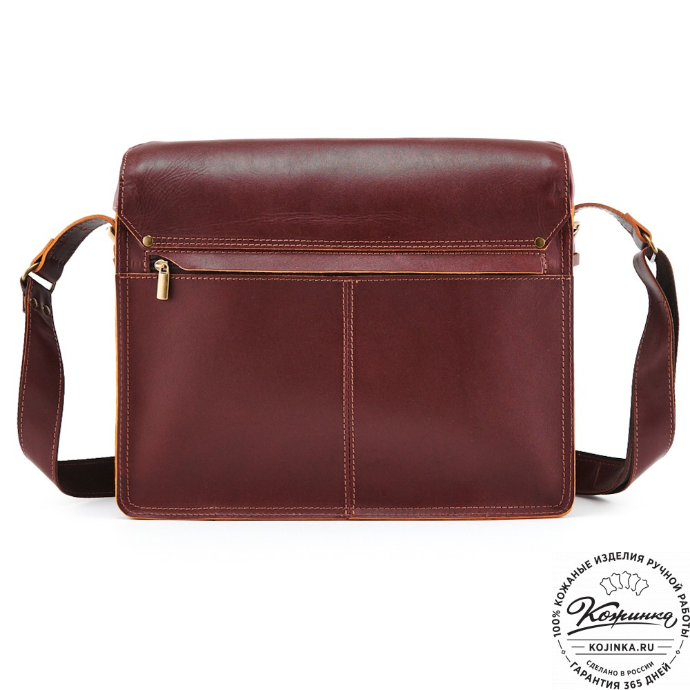 Кожаная сумка "Форман" (бордо-коричневый)