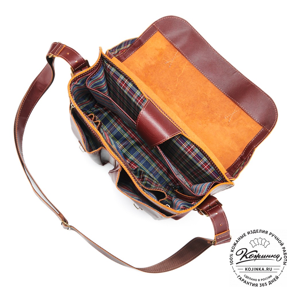 Кожаная сумка "Форман" (бордо-коричневый)