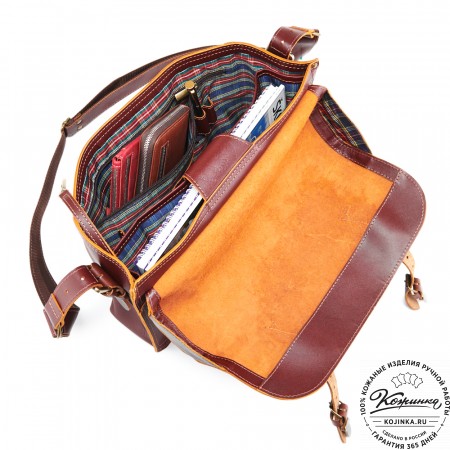 Кожаная сумка "Форман" (бордо-коричневый)