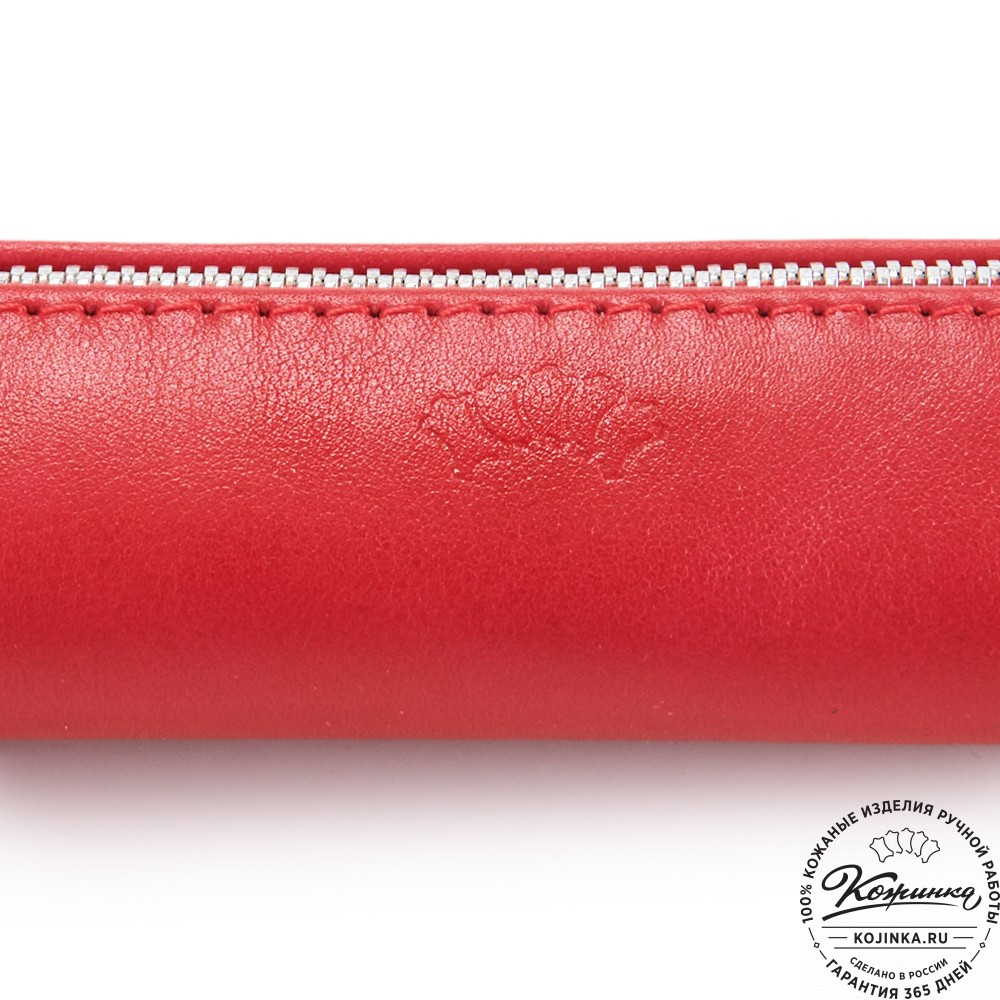 Кожаная мини-косметичка "Лонг" (красная)