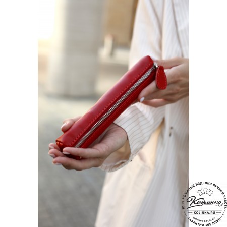 Кожаная мини-косметичка "Лонг" (хаки)