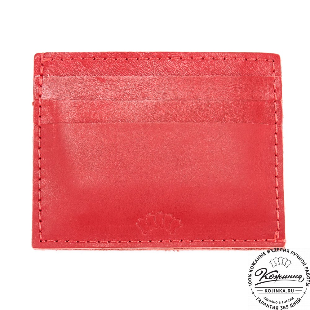 Кожаный картхолдер "Вавилон" (красный)