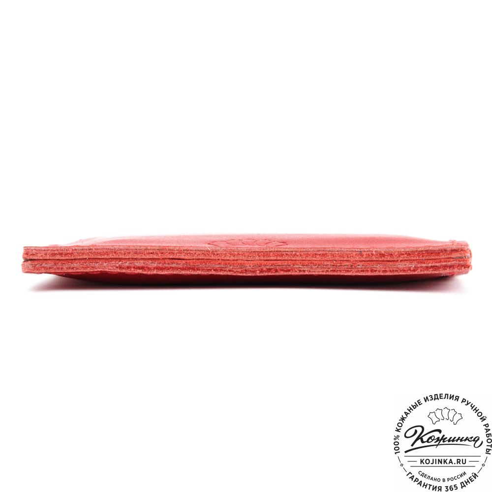 Кожаный картхолдер "Вавилон" (красный)