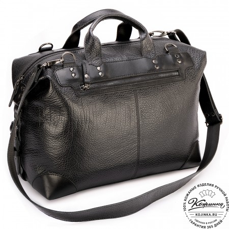 Кожаная дорожная сумка "Сити" (глянец чёрная)
