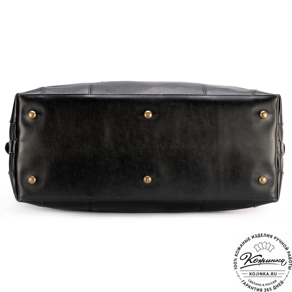 Кожаная дорожная сумка "Мегаполис" (чёрная)