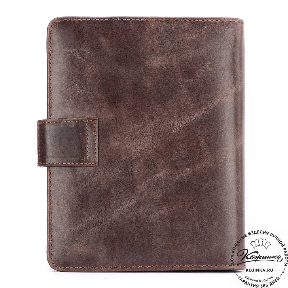 Кожаный ежедневник "Монблан" (тёмно-коричневый антик)