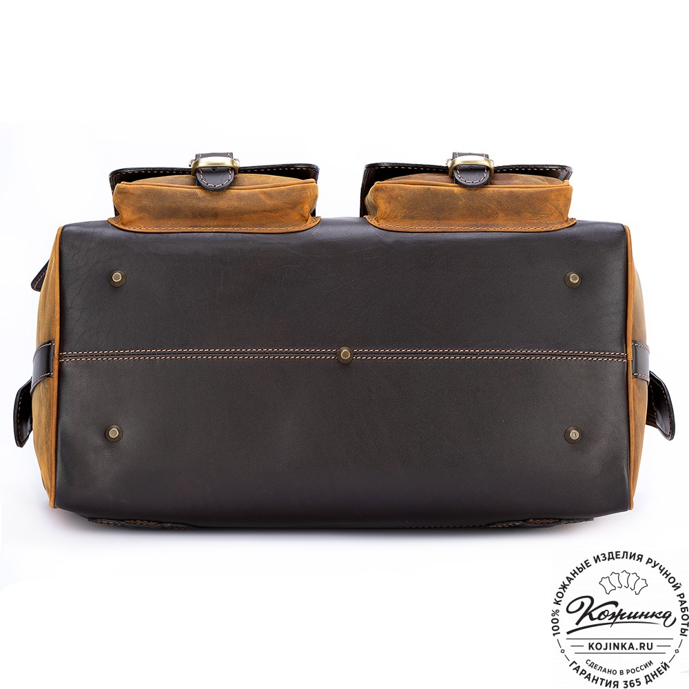 Кожаный дорожный саквояж "Большой" (рыжий крейзи)
