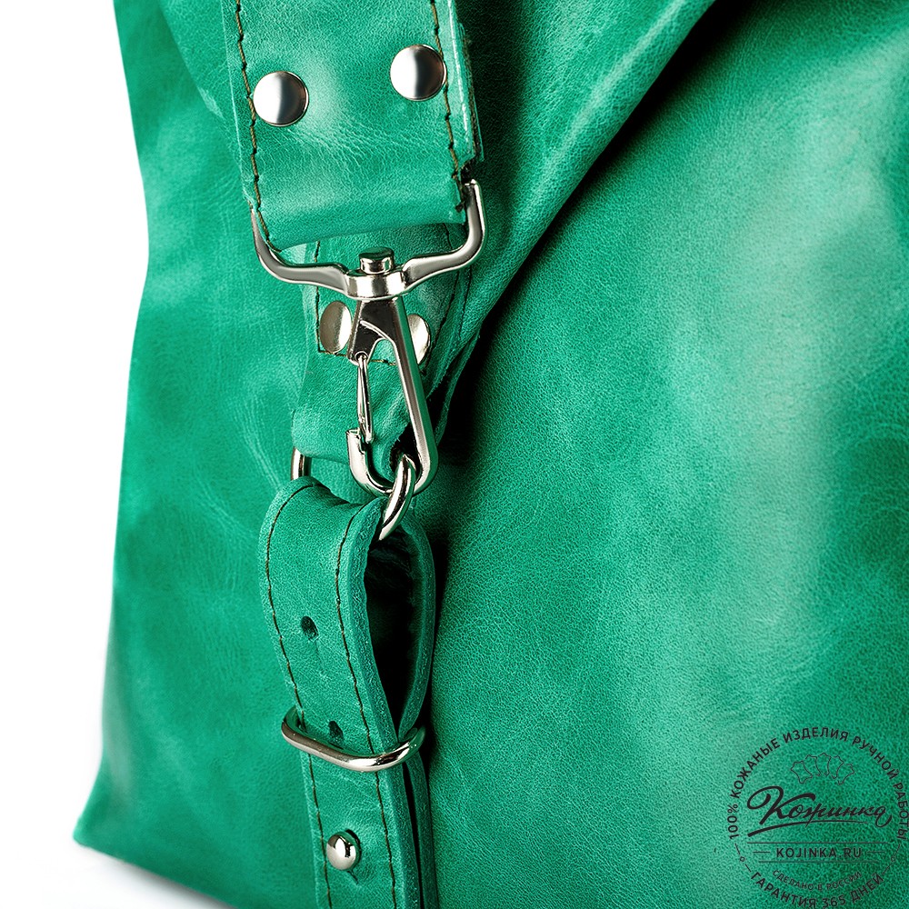 Кожаная дорожно-спортивная сумка Англия (изумруд)